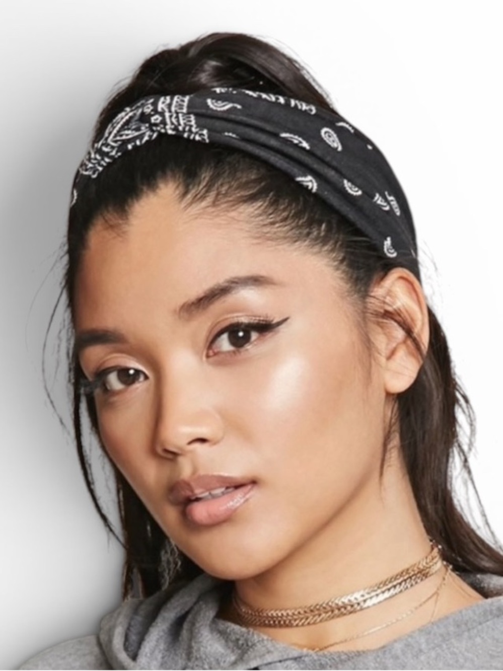 Forever 21 Paisley Bandana Twistfront Headwrap